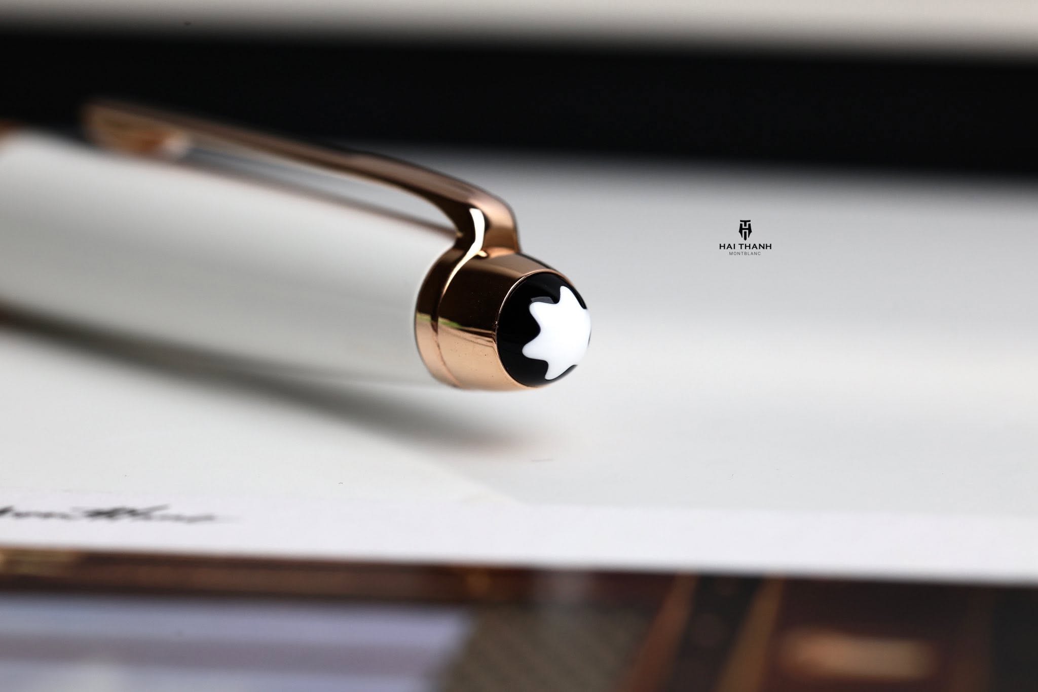 Bút Montblanc Chính Hãng Bút Dạ Bi Montblanc Meisterstück White Solitaire Rose Gold Classique 163 chính hãng