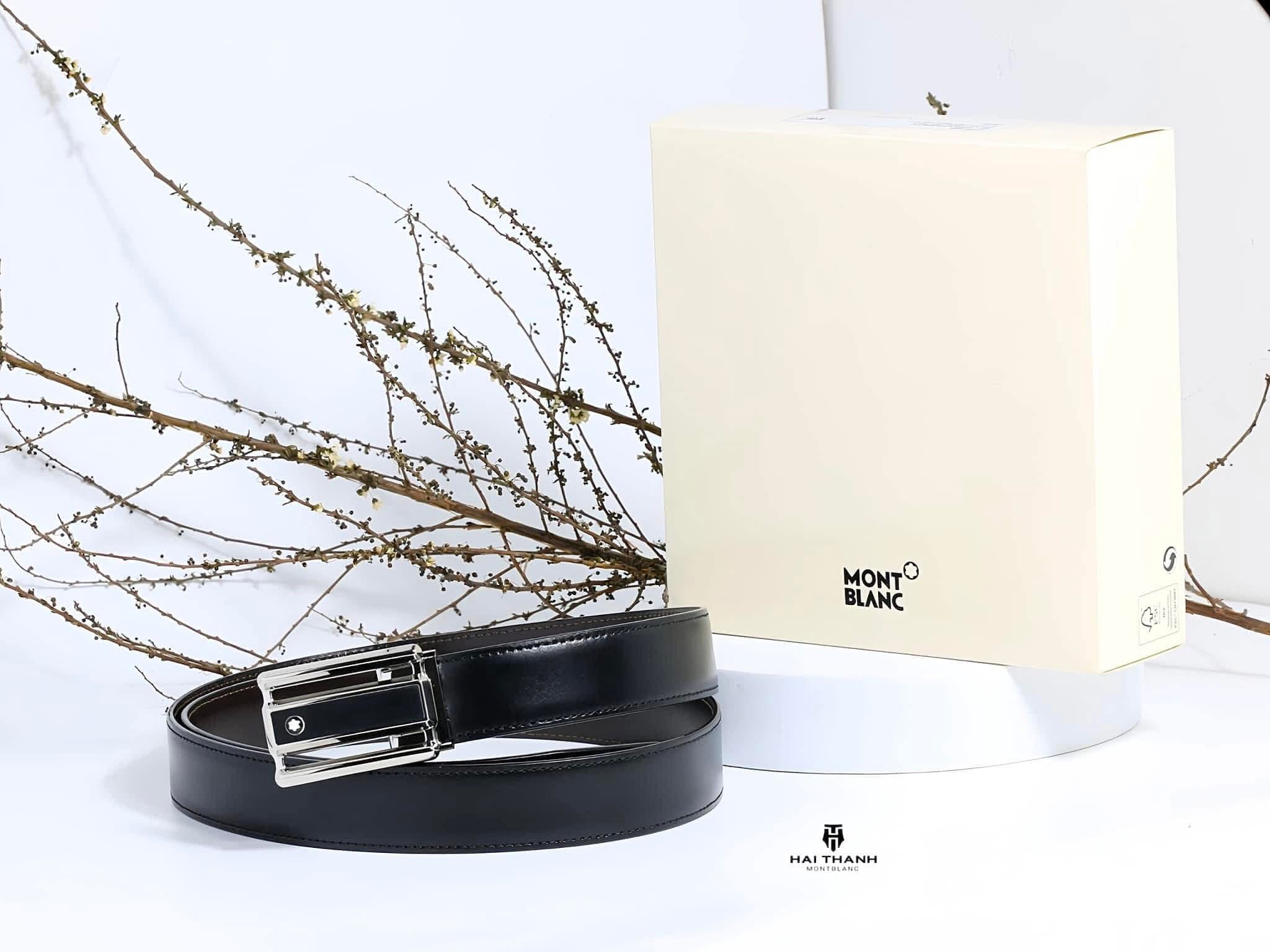 Dây Lưng Montblanc Chính Hãng Dây Lưng Montblanc Black/Brown Reversible Cut-to-Size Business 114423 chính hãng
