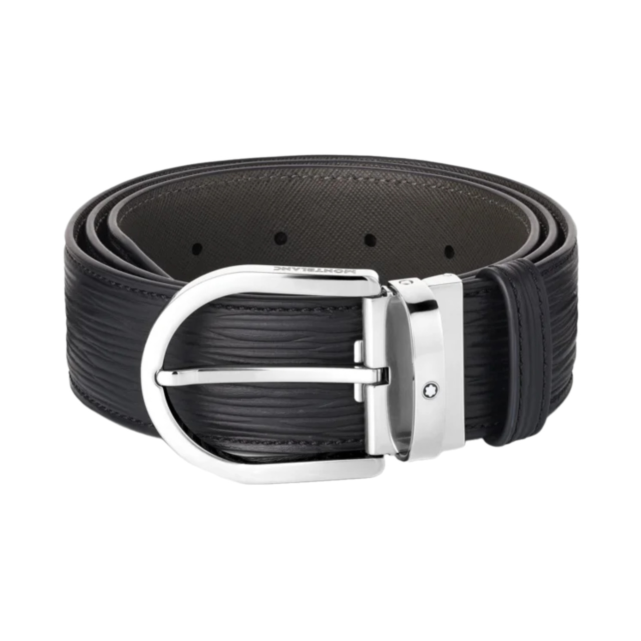 Dây Lưng Montblanc Chính Hãng Dây Lưng Montblanc Horseshoe Buckle Printed Black 40 mm 131172 chính hãng